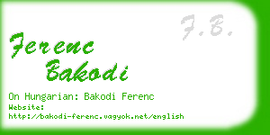 ferenc bakodi business card